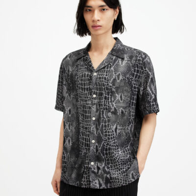 Skrale Snake Print Relaxed Fit Shirt