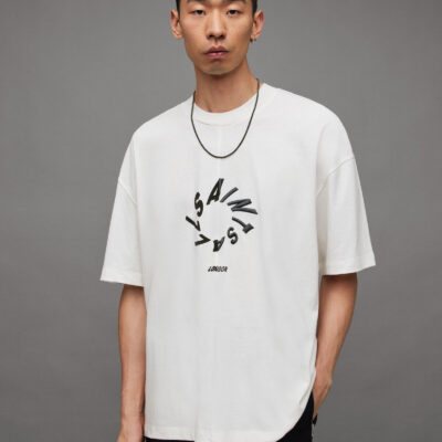 Halo Oversized Logo Crew Neck T-Shirt