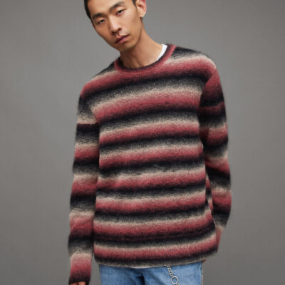 Aurora Fluffy Striped Relaxed Fit Jumper