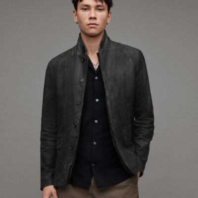 Survey Double Layered Leather Blazer