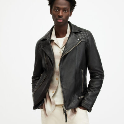 Conroy Crinkled Leather Biker Jacket