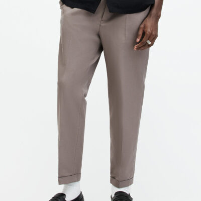 Tallis Slim Fit Cropped Tapered Trousers