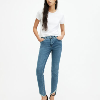 Dax High Rise Asymmetric Hem Denim Jeans