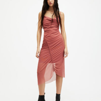 Ulla Mesh Draped Midi Dress