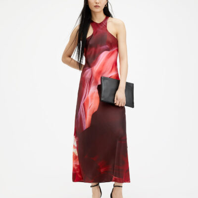 Betina Slim Racer Neck Arches Maxi Dress