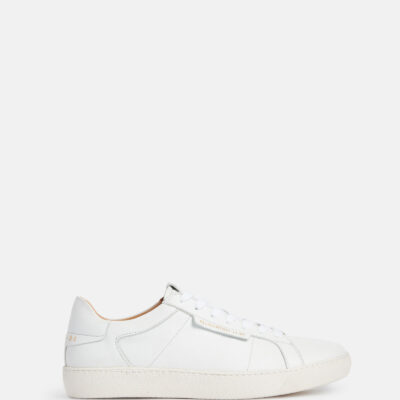 Sheer Round Toe Leather Trainers