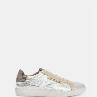 Sheer Metallic Leather Trainers