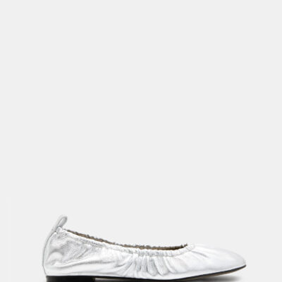 Alia Metallic Leather Ribbon Ballet Pumps