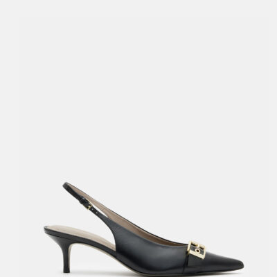 Selina Slingback Leather Kitten Heels