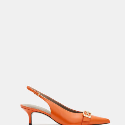 Selina Slingback Leather Kitten Heels