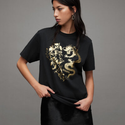 Auru Oversized Dragon Print T-Shirt