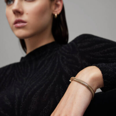 Flat Snake Gold-Tone Bracelet