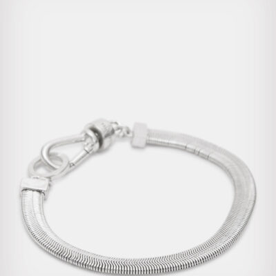 Flat Snake Silver Tone Bracelet