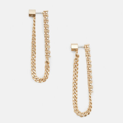 Della Crystal Curb Chain Earrings