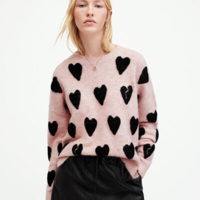 Amora Love Heart Jacquard Brushed Jumper