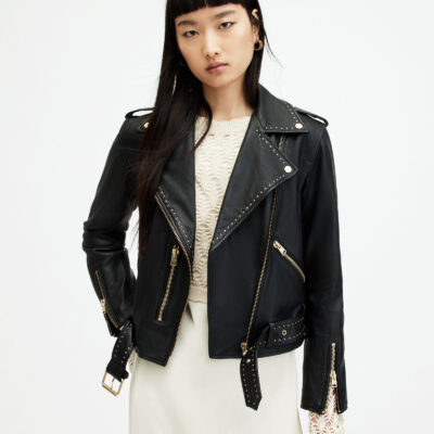 Balfern Studded Leather Biker Jacket