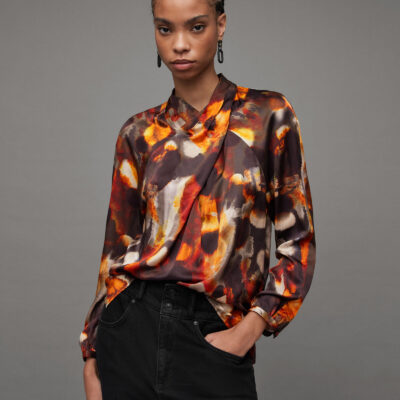 Zola Silk Blend High Neck Top