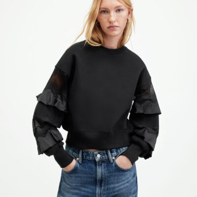 Gracie Lace Panelled Frill Sweatshirt