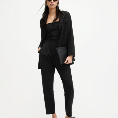 Aleida Mid-Rise Tapered Jersey Trousers